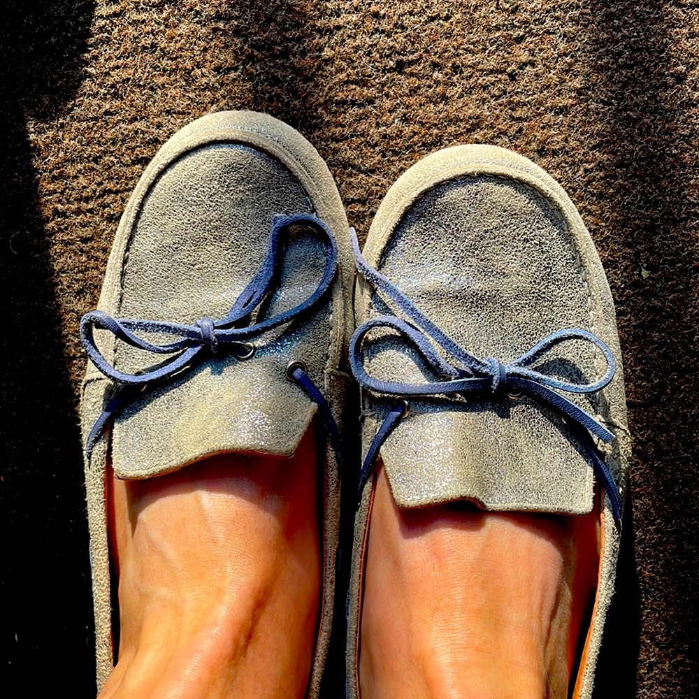 Blue-silver loafers, size 39